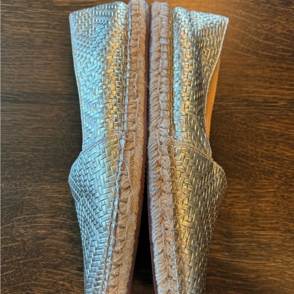 C Wonder Gold Leather Textured Flats